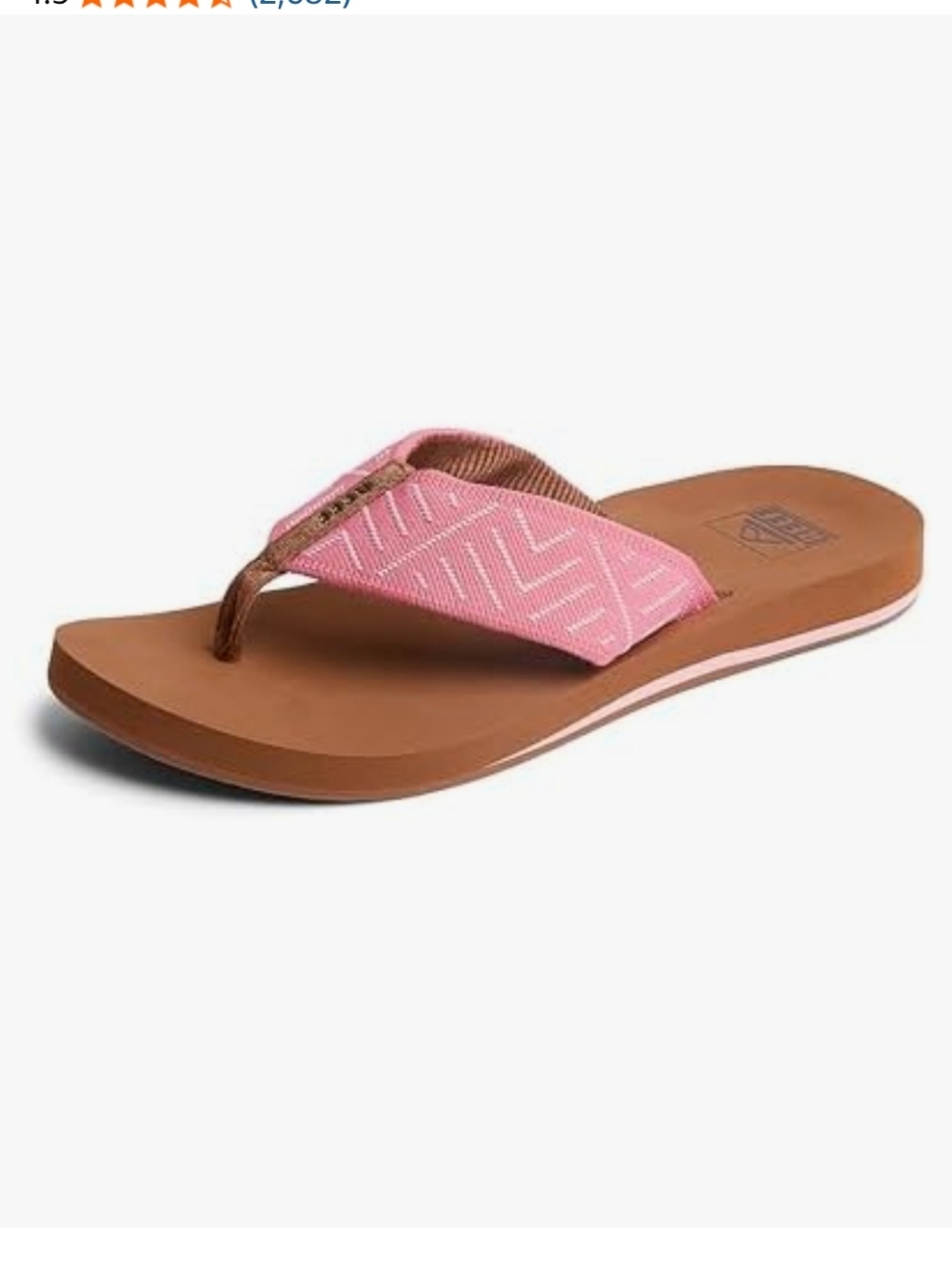 Reef Spring Woven Pink Chevron Strap Flip Flops W 10